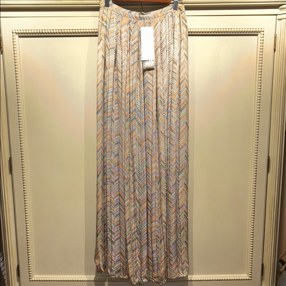Parker Cream Beaded Silk Maxi Skirt